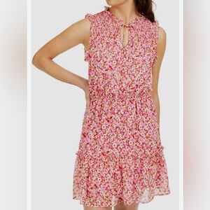 Gypsies & Moondust pink floral sleeveless mini dress M